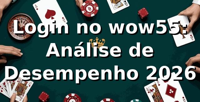 Login no wow55: Análise de Desempenho 2026 📊